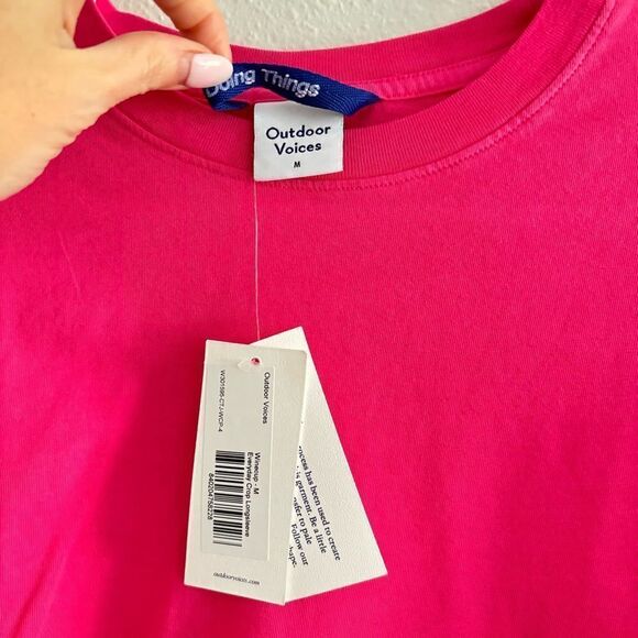 NWT Outdoor Voices Everyday Crop Long sleeve - Pink Size Medium - Picture 5 of 5